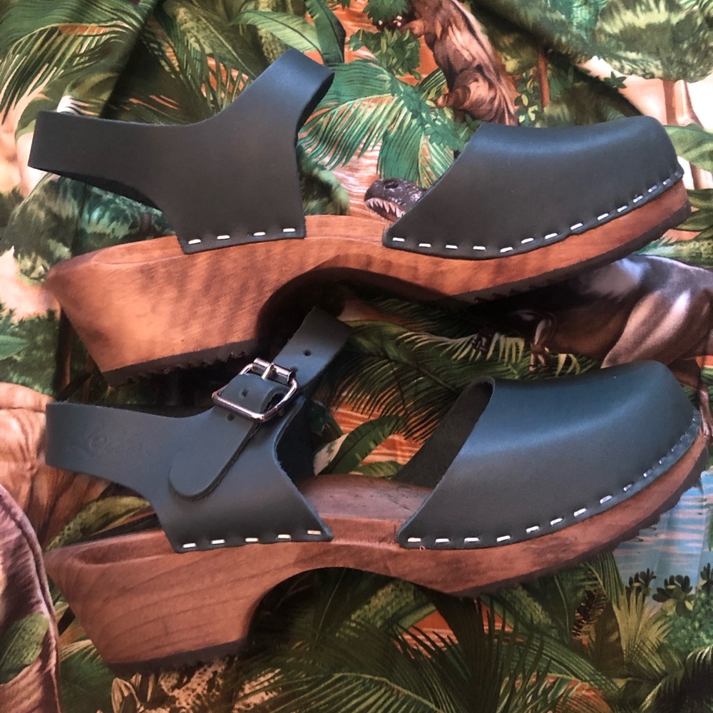 NWT Lotta From Stockholm Clogs Green/Brown Sz. 38